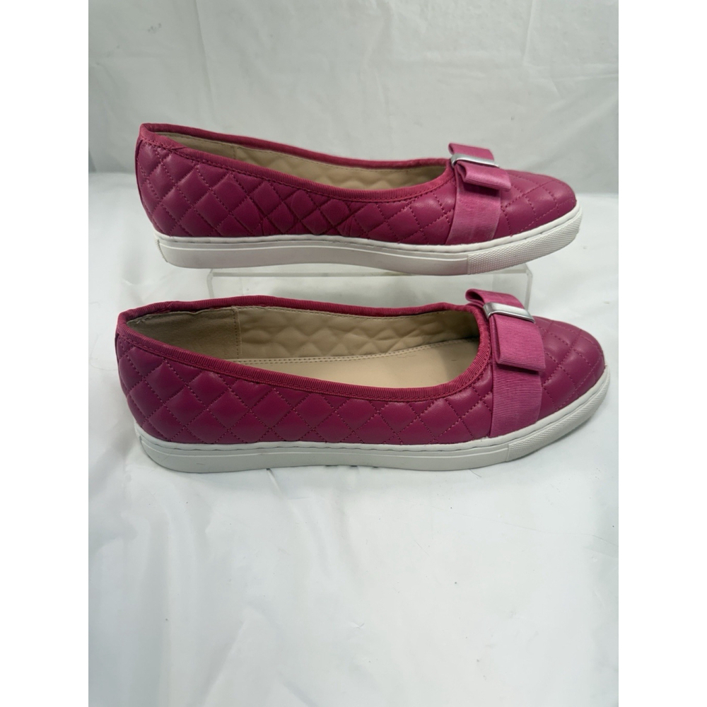 Isaac Mizrahi Live Kaitlyn Quilted Leather Flats Size 8.5 Pink Shoes - Picture 14 of 15
